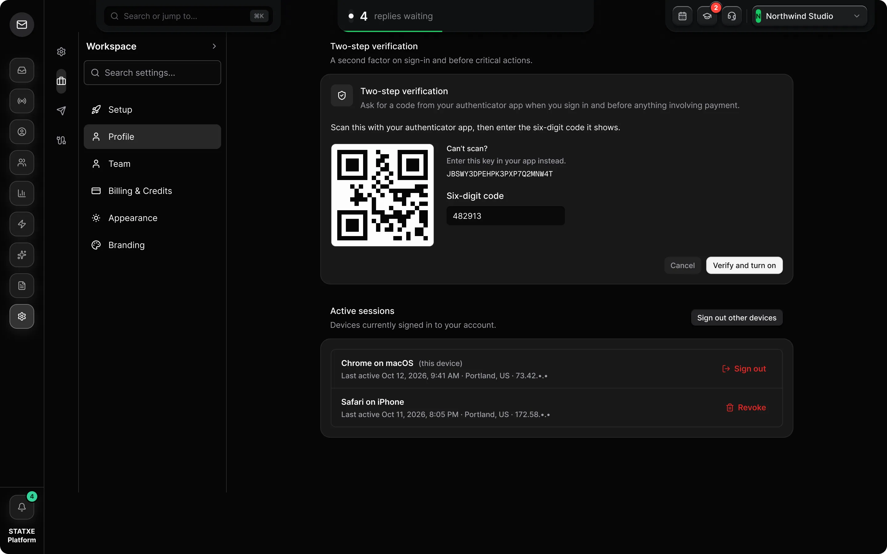 Secure your account — Turn on two-step, then check your devices