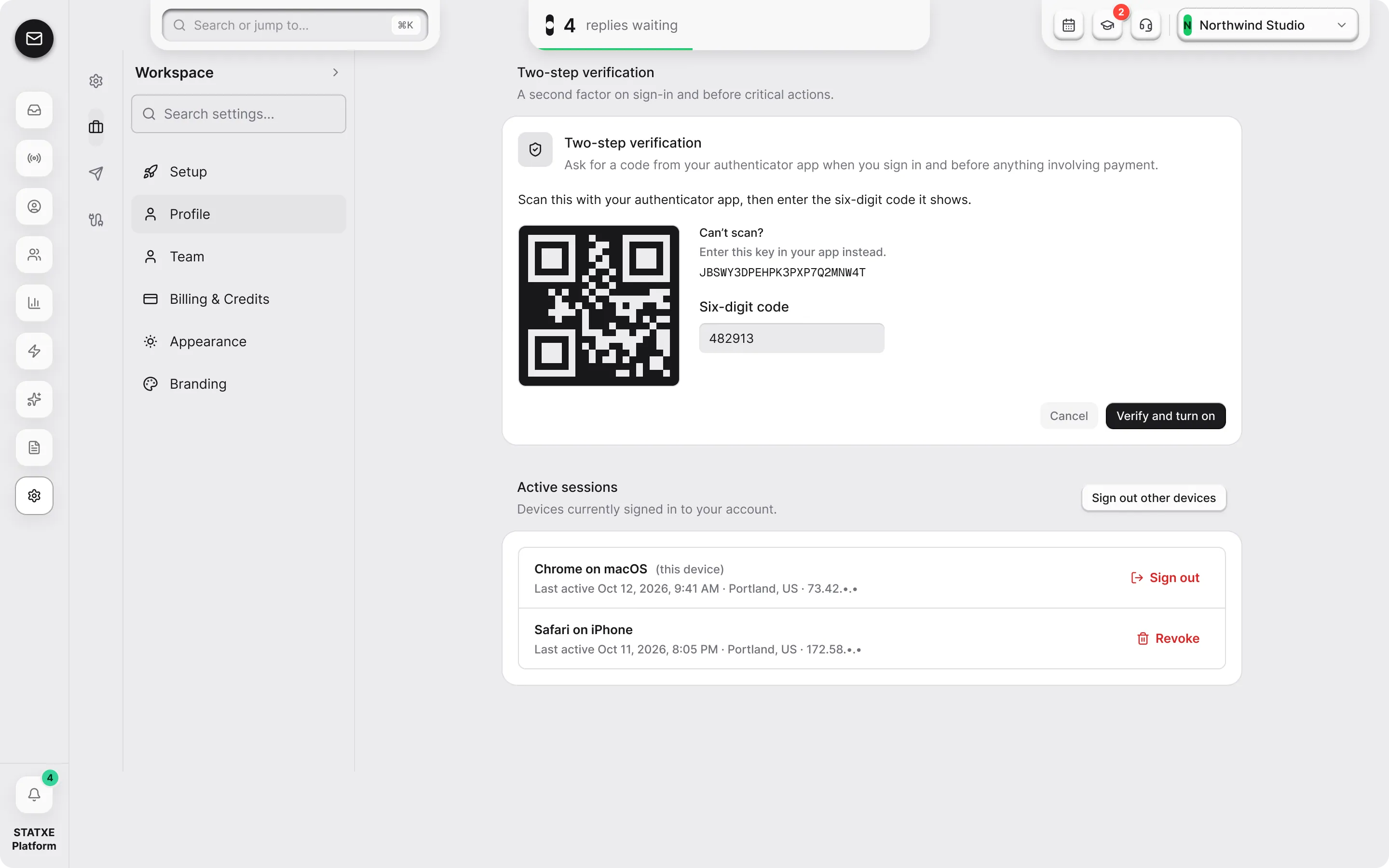 Secure your account — Turn on two-step, then check your devices